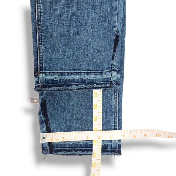 Silver Jeans Co. Elyse Custom Split Hem Mid Rise Straight Jeans Sz. 34x32 Indigo - Picture 11 of 12